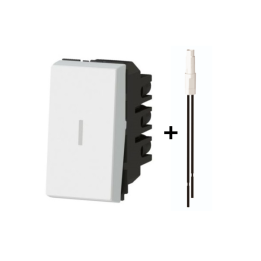 Legrand - Mosaic EasyLed - Interrupteur ou va-et-vient avec voyant témoin 20AX 250V - 1 module - Réf : 077060L + 067664