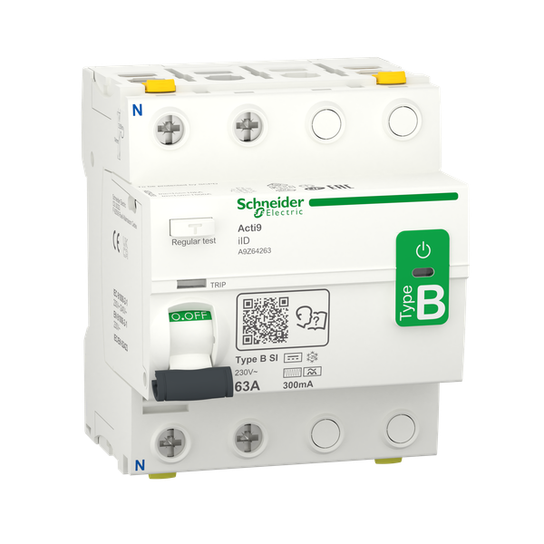 Schneider - Acti9 iID - Interrupteur différentiel - 2P - 63A  - 300ma - Type B-SI - Réf : A9Z64263