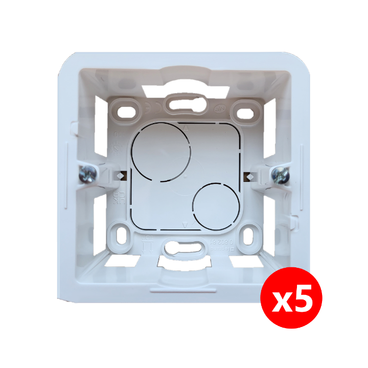 LEGRAND - Mosaic - LOT de 5 Cadres saillie 1 poste - prof 40 - 2 modules - Réf : 080281x5
