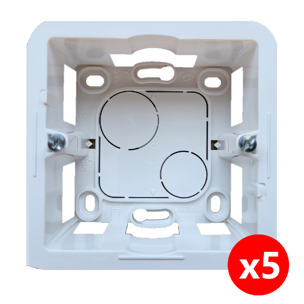 LEGRAND - Mosaic - LOT de 5 Cadres saillie 1 poste - prof 40 - 2 modules - Réf : 080281x5