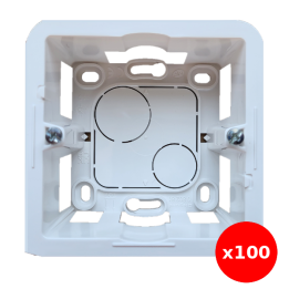 LEGRAND - Mosaic - LOT de 100 Cadres saillie 1 poste - prof 40 - 2 modules - Réf : 080281x100