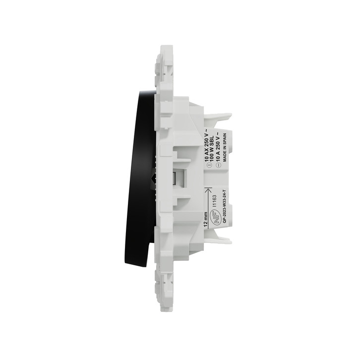 Schneider - Odace 2025 - double va-et-vient ou poussoir - 10AX - noir onyx - Réf : S940214