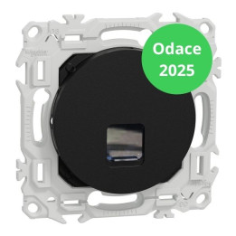 Schneider - Odace 2025 - prise RJ45 - Cat6 UTP grade 1 à 2 - noir onyx - Réf : S940475