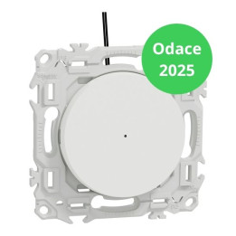 Schneider - Odace 2025 - va-et-vient ou poussoir lumineux/témoin LED verte 0,15mA - 10AX - blanc craie - Réf : S920263