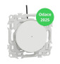 Schneider - Odace 2025 - Va-et-vient ou poussoir lumineux/témoin LED verte 0,15mA - 10AX - Blanc craie - Réf : S920263