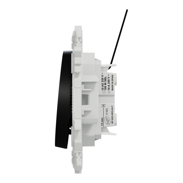 Schneider - Odace 2025 - va-et-vient ou poussoir lumineux/témoin LED verte 0,15mA - 10AX - noir onyx - Réf : S940263