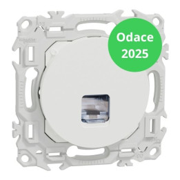 Schneider - Odace 2025 - prise RJ45 - Cat6 STP grade 2TV min à grade 3TV - blanc craie - Réf : S920476