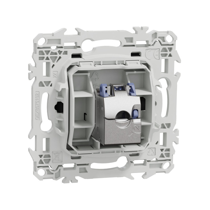 Schneider - Odace 2025 - prise RJ45 - Cat6 STP grade 2TV min à grade 3TV - noir onyx - Réf : S940476
