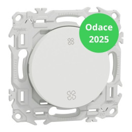 Schneider - Odace 2025 - interrupteur ou poussoir VMC 2 vitesses - 10AX - blanc craie - Réf : S920233