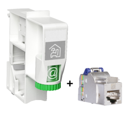 Schneider - Kit LexCom Home 1 x Connecteur Fix RJ45  + 1 x RJ45 S-One Cat 6A Blindée STP - Réf : VDIR380005 + VDIB1772XB96