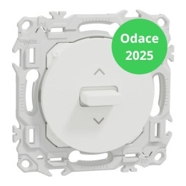 Schneider - Odace 2025 - interrupteur ou poussoir volet roulant 3 positions à levier - blanc craie - Réf : S920208