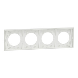 Schneider - Odace 2025 - plaque de finition 4 postes - Blanc craie - Réf : S920708