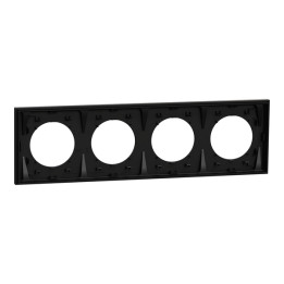 Schneider - Odace 2025 - plaque de finition 4 postes - noir onyx - Réf : S940708