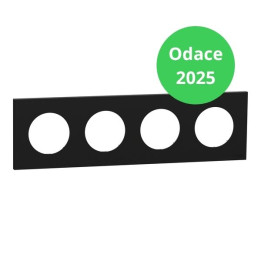 Schneider - Odace 2025 - plaque de finition 4 postes - noir onyx - Réf : S940708