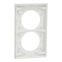 Schneider - Odace 2025 - plaque de finition 2 postes entraxe spécifique 57mm - Blanc craie - Réf : S920714