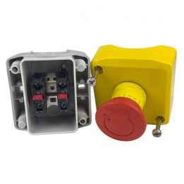 Schneider - boite jaune arrêt urgence rouge - pousser tourner - XALK178F - 2NF Fermés au repos - Ø40 - Réf : XALK178F