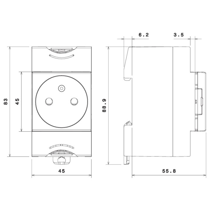 Legrand - PC 2P+T 16A 220V  à  Eclips Modulaire - Réf : 004280