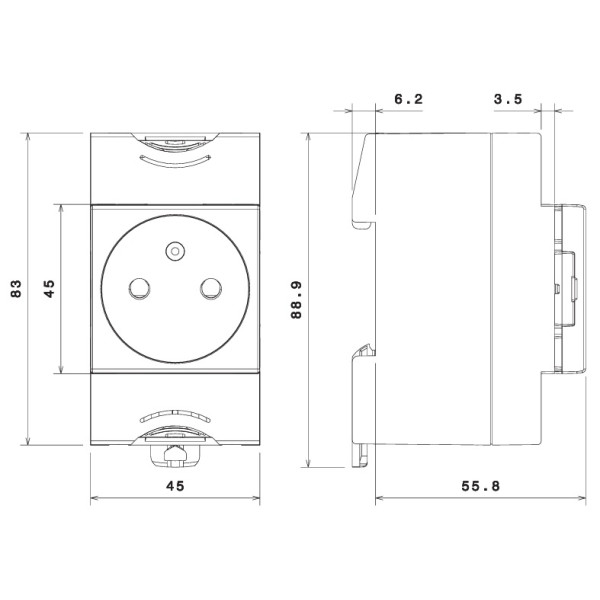 Legrand - PC 2P+T 16A 220V  à  Eclips Modulaire - Réf : 004280