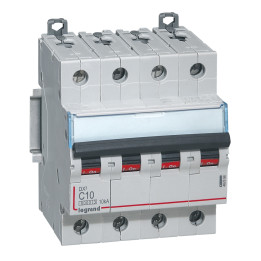 Legrand - DX3 - Disjoncteur 10A - 4P - 10kA - courbe C - Réf : 407896