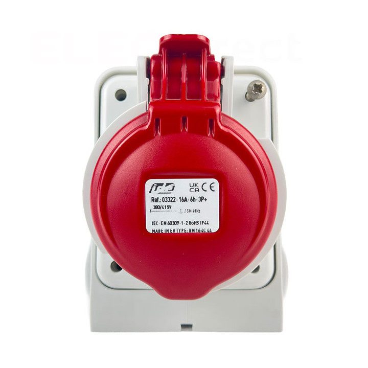 Digital - Prise de Courant Européenne socle 3P+T 16A - 380V IP 44 - Réf : 51212 (03322)