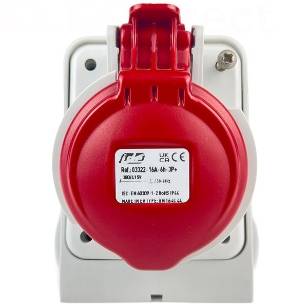 Digital - Prise de Courant Européenne socle 3P+T 16A - 380V IP 44 - Réf : 51212 (03322)