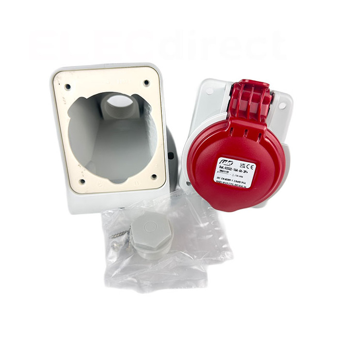 Digital - Prise de Courant Européenne socle 3P+T 16A - 380V IP 44 - Réf : 51212 (03322)