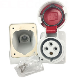 Digital - Prise de Courant Européenne socle 3P+T 16A - 380V IP 67 - Réf : 51712 (03822)