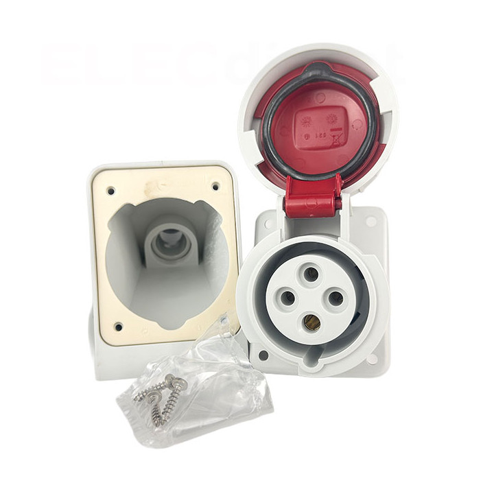 Digital - Prise de Courant Européenne socle 3P+T 16A - 380V IP 67 - Réf : 51712 (03822)