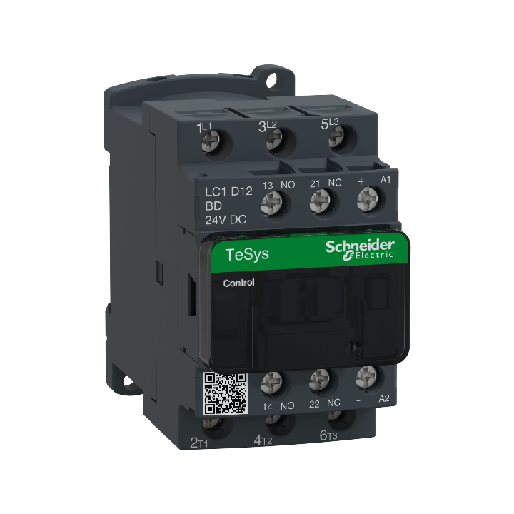 Schneider TeSys - contacteur moteur - 12A - 1F + 1O - bobine 24Vcc - Réf : LC1D12BD