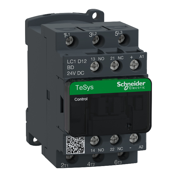 Schneider TeSys - contacteur moteur - 12A - 1F + 1O - bobine 24Vcc - Réf : LC1D12BD