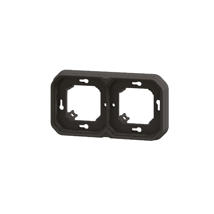 Legrand Plexo - Support plaque étanche - Encastré - 2 postes - Horizontal ou vertical - Anthracite - Réf : 069607L