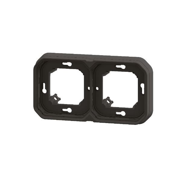 Legrand Plexo - Support plaque étanche - Encastré - 2 postes - Horizontal ou vertical - Anthracite - Réf : 069607L