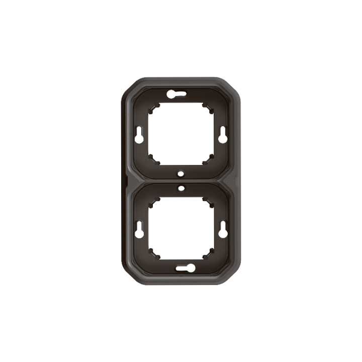Legrand Plexo - Support plaque étanche - Encastré - 2 postes - Horizontal ou vertical - Anthracite - Réf : 069607L