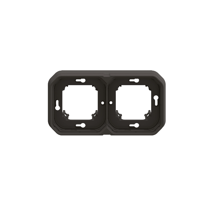 Legrand Plexo - Support plaque étanche - Encastré - 2 postes - Horizontal ou vertical - Anthracite - Réf : 069607L
