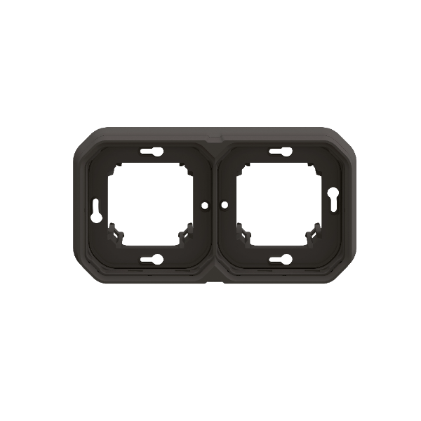 Legrand Plexo - Support plaque étanche - Encastré - 2 postes - Horizontal ou vertical - Anthracite - Réf : 069607L