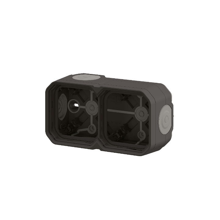 Legrand - Plexo L - Boîtier saillie étanche - 2 postes - horizontal/vertical - sans cloison - Anthracite - Réf : 069602L