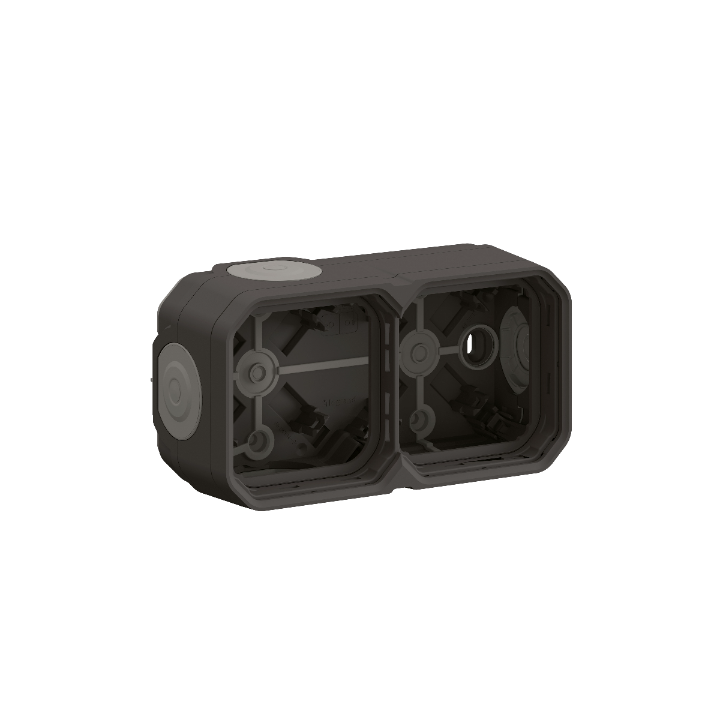 Legrand - Plexo L - Boîtier saillie étanche - 2 postes - horizontal/vertical - sans cloison - Anthracite - Réf : 069602L
