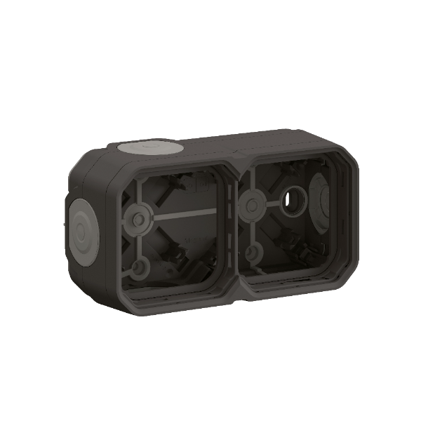 Legrand - Plexo L - Boîtier saillie étanche - 2 postes - horizontal/vertical - sans cloison - Anthracite - Réf : 069602L