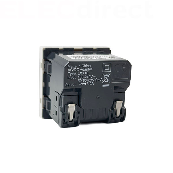 Legrand - Prise USB Type-A + USB Type-C - 3A - 15W - 2 modules - Blanc - Mosaic Link - Réf : 077570L