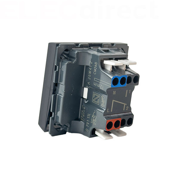 Legrand - Interrupteur ou va-et-vient Easy LED- 10AX - 250V~ - 2 modules - Noir Mat - Mosaic - Réf : 079111L