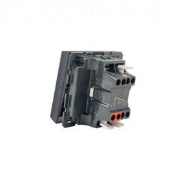 Legrand - Poussoir ou poussoir inverseur Easy LED- 6A - 250V~ - 2 modules - Noir Mat - Mosaic - Réf : 079140L