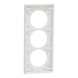 Schneider - Odace 2025 - plaque de finition 3 postes entraxe spécifique 57mm - Blanc craie - Réf : S920716