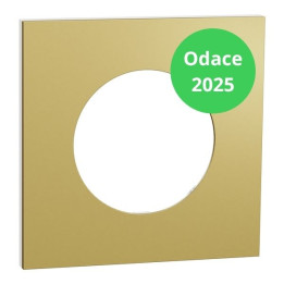 Schneider - Odace Métal 2025 - plaque de finition 1 poste - Effet laiton support blanc - Réf : S911702