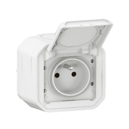 Legrand - Plexo L - Prise de courant 2P+T - 16A - Saillie - Blanc - IP55/IK08 - Réf : 069781L