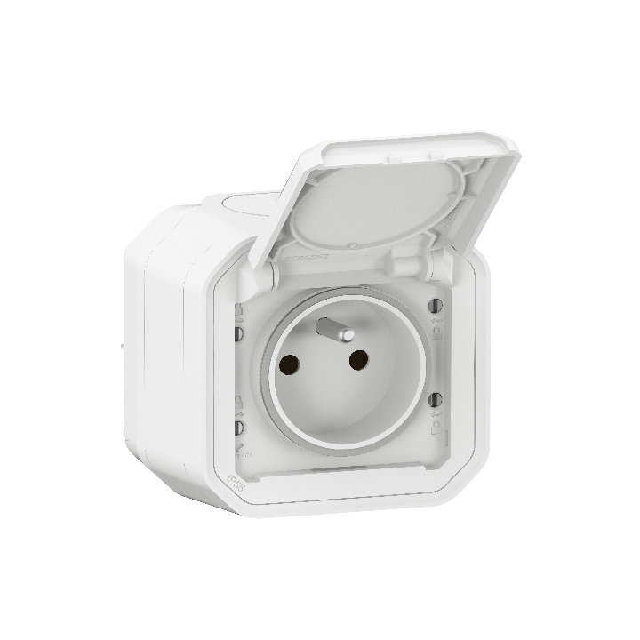 Legrand - Plexo L - Prise de courant 2P+T - 16A - Saillie - Blanc - IP55/IK08 - Réf : 069781L