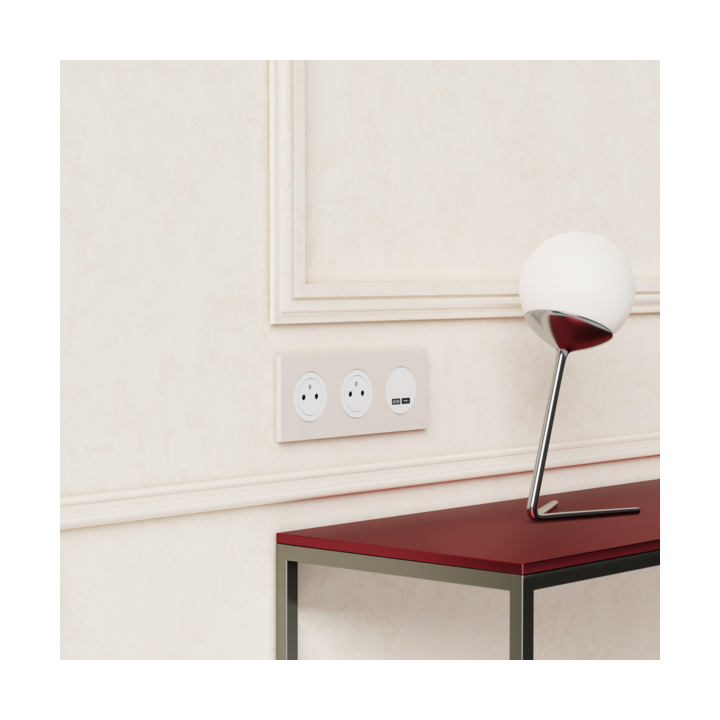 Schneider - Odace 2025 - chargeur USB-C 65W - forte puissance et charge rapide - blanc craie - Réf : S920406