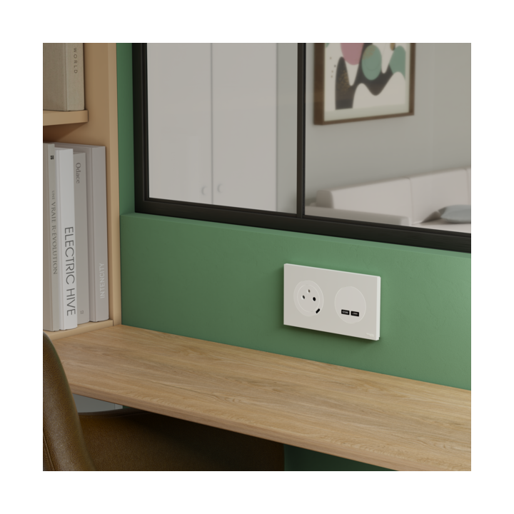 Schneider - Odace 2025 - chargeur USB-C 65W - forte puissance et charge rapide - blanc craie - Réf : S920406