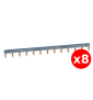 Legrand - LOT de 8 Peignes d'alimentation 13 Modules Universel PH + N - Réf : 404926x8