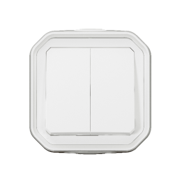 Legrand - Plexo L - Commande double 3 fonctions + Boîtier 1 poste - Saillie - Blanc - Réf. : 069625L + 069689L