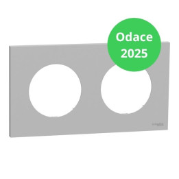 Schneider - Odace 2025 - plaque de finition 2 postes - Gris galet - Réf : S901704
